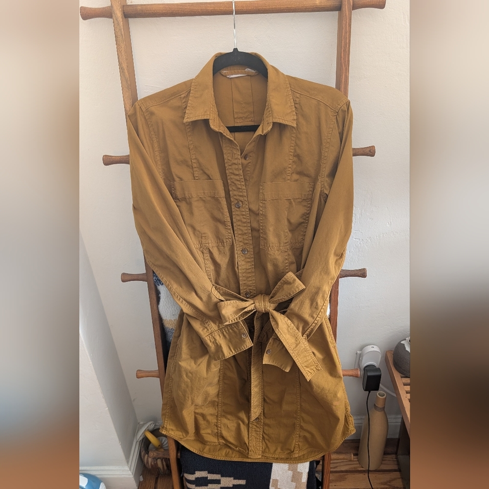 Everlane Mustard Button-Up Shirt Dress
